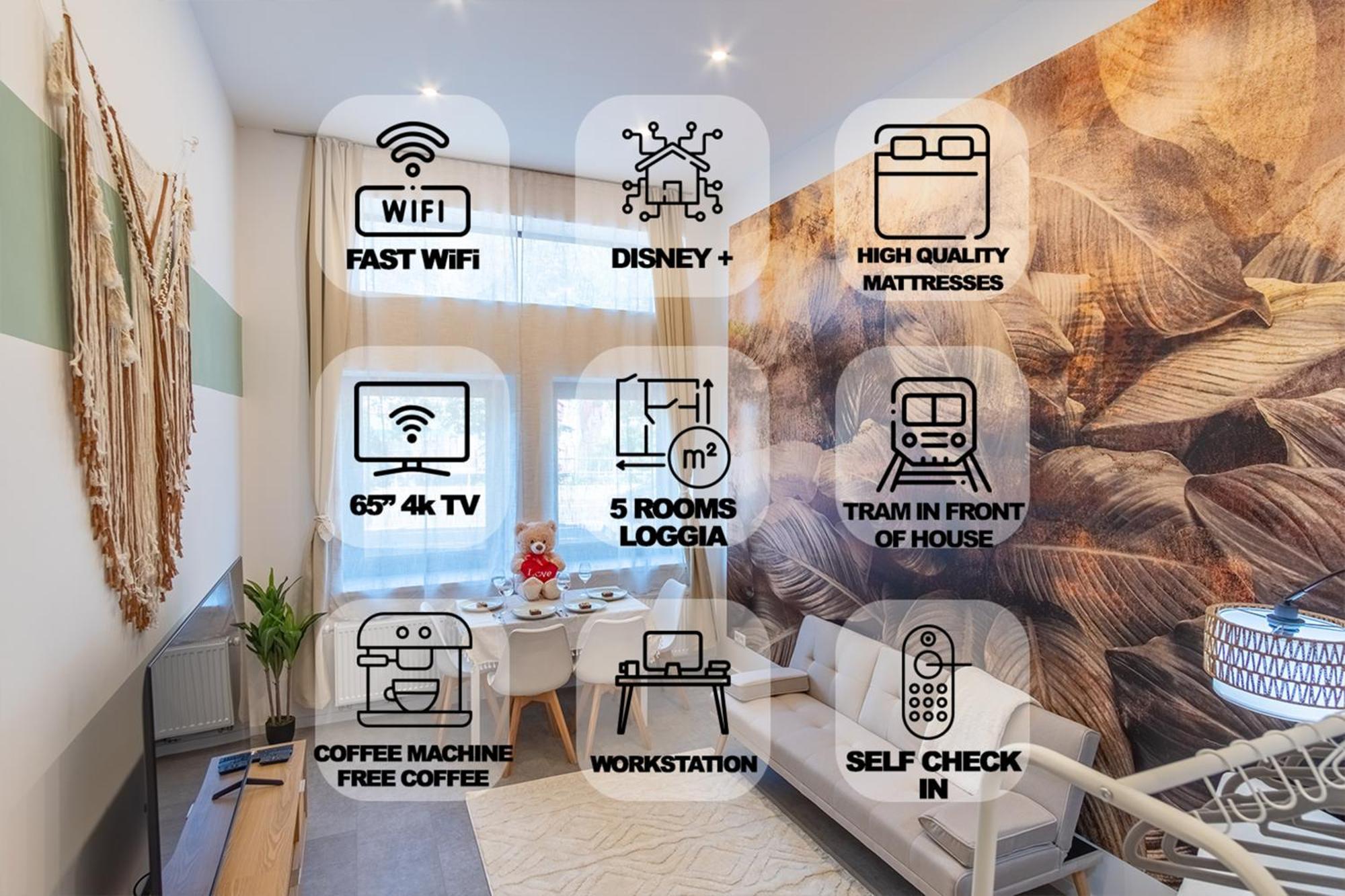 65 Zoll 4K Tv, Disney Plus, Soundbar, Kostenloser Kaffee, 5 Raeume Leipzig Exteriör bild